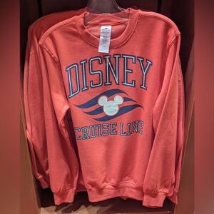 Disney red 2025 cruise line wave Mickey Mouse head sweatshirt pullover crewneck